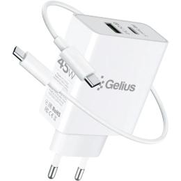 Мережевий зарядний пристрій для телефона Gelius X-Duo PRO GP-HC053 White 45W + Type C - Type C cable