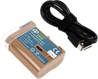 Акумулятор для відеокамери PowerPlant CB970902 Gold Nikon TEN-EL15 2250 мАгод з кабелем Type-C