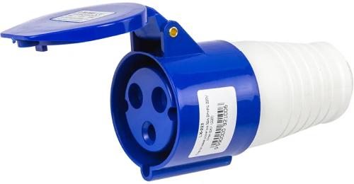 Вилка кабельна HiSmart 32 A Blue 2P+E 220 В IP44 (LX-223)