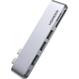 USB-хаб Ugreen CM380 6-in-2 USB-C Hub for MacBook Pro/Air Gray (80856)