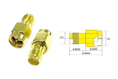 Перехідники для FPV та радіообладнання AMASS AMS-SMA-JK-MM-X50 (SMA M - RP-SMA F прямий) 50 шт