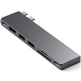 USB-хаб Satechi Aluminum USB-C Pro Hub Slim Adapter Space Gray (ST-HUCPHSM)