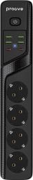 Мережевий фільтр Proove Power Socket P-04 2m Black (4 розетки + 4 USB + 2 Type-C)