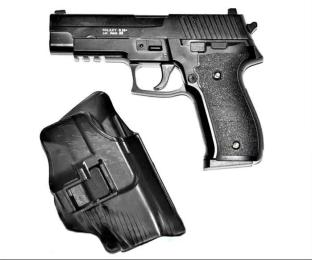 Іграшкова зброя Galaxy G26 Black пістолет Sig Sauer 226 з кобурою