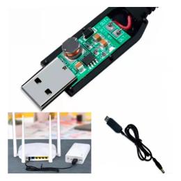 Кабель живлення для роутера Infinity USB (тато) - DC 5.5x2.1 (тато) Black із перетворювачем напруги з 5V на 12V 0.5A