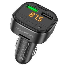 ФМ-модулятор Borofone BC43 Flash Black (QC3.0 2USB 18W)