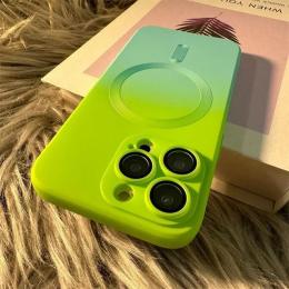 Чохол-накладка Infinity Luxury Liquid Silicone Gradient Color для iPhone 14 Pro Green