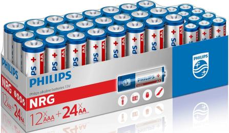 Батарейка Philips Power Alkaline LR036G36W/10 AA+ААА 24+12 шт