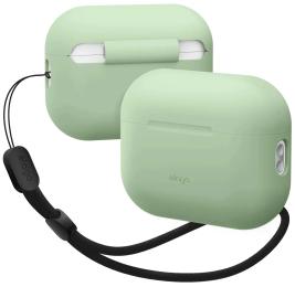Чохол для навушників Elago Silicone Basic Case with Nylon Lanyard for Airpods Pro 2nd Gen Pastel Green з ремінцем