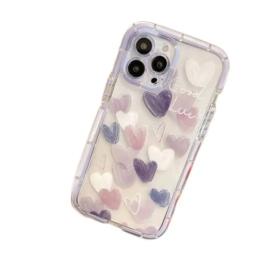 Чохол-накладка Infinity Cute Love Soft для iPhone 13 Pro Max Purple hearts