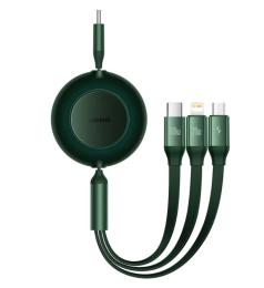 Дата-кабель Baseus Bright Mirror 2 3-in-1 CAMJ010206 USB-C (тато) - USB-C/Lightning/Micro-USB (тато) Green 1.1m 100W