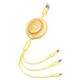 Дата-кабель Baseus Bright Mirror 2 3-in-1 CAMJ010011 USB-A (тато) - USB-C/Lightning/Micro-USB (тато) Yellow 1.1m