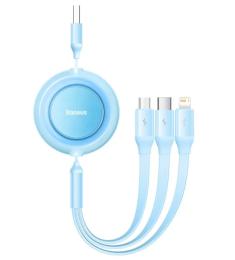 Дата-кабель Baseus Bright Mirror 2 3-in-1 CAMJ010017 USB-A (тато) - USB-C/Lightning/Micro-USB (тато) Sky Blue 1.1m