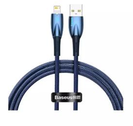 Дата-кабель Baseus Glimmer Series Fast Charge USB (тато)  -  Lightning (тато) 2m Blue 2.4A (CADH000303)