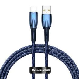 Дата-кабель Baseus Glimmer Series USB-A (тато) - Type-C (тато) 1m Blue 100W (CADH000403)