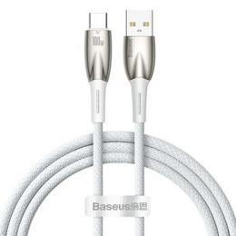 Дата-кабель Baseus Glimmer Series USB-A (тато) - Type-C (тато) 1m White 100W (CADH000402)