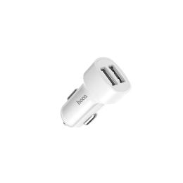 Автомобільний адаптер для телефона Hoco Z2A 2USB White (1.5A)