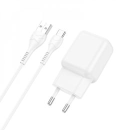 Мережевий зарядний пристрій для телефона Hoco C96A + Type-A to Type-C Cable White