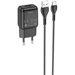 Мережевий зарядний пристрій для телефона Hoco C96A + Type-A to Type-C Cable Black