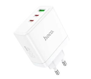 Адаптер живлення для телефона Hoco N30 Glory White PD65W (2 Type-C + USB)