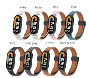 Ремінець для фітнес-браслету Infinity Leather Braslet для Xiaomi Mi Band 8/Mi Band 9 Blue з магнітною пряжкою