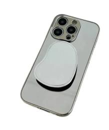 Чохол-накладка Infinity Luxury Electroplate для iPhone 14 Pro Max Silver +попсокет