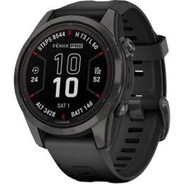 Смарт-годинник Garmin Fenix 7S Pro Sapphire Solar Carbon G. DLC Tit. with Black Band (010-02776-10/11)