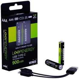 Акумулятор Verico Loop Energy AAA 600mAh USB Type-C Li-ion 2шт./уп.