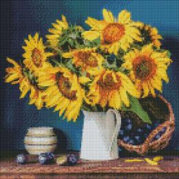 Алмазна мозаїка Ідейка Яскраві соняшники 40х40см AMO7417