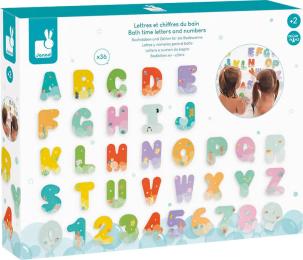 Іграшка для купання Janod J04709 Multi Англійський алфавіт та цифри 36 шт