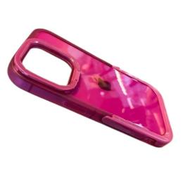 Чохол-накладка Infinity Clear Bumper для iPhone 14 Hot Pink з тримачем