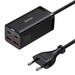 Мережевий фільтр Baseus GaN3 Pro Desktop Powerstrip PSZM000401 Black AC + 2USB + 2USB-C 100W (with Type-C to Type-C cable)