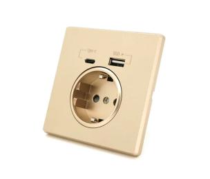 Розетка Voltronic Socket Gold Input: AC:110-250V / 16A, Type-C / USB-виходи