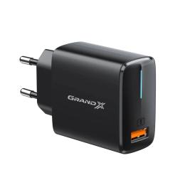 Адаптер живлення для телефона Grand-X CH-550B Black (1 x USB 3 А Quick Charge 3.0)