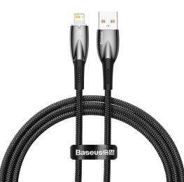 Дата-кабель Baseus Glimmer Series Fast Charge USB (тато)  -  Lightning (тато) 1m Black 2.4A (CADH000201)