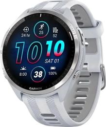Смарт-годинник Garmin Forerunner 965 Carbon Gray Titanium Bezel Whitestone Case and Whitestone/Powder Gray Silicone Band (010-02809-81)