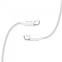 Дата-кабель ColorWay CW-CBPDCC058-WT Type-C (тато) - Type-C (тато) 1m White