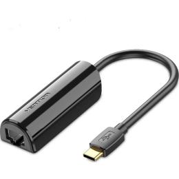 Перехідник Vention CFABB USB3.1 TYPE-C (тато) - RJ-45 (мама) 0.15m Black