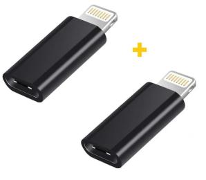 Перехідник XoKo AC-015 USB Type-C (мама)  Lightning (тато) Black 2 шт.