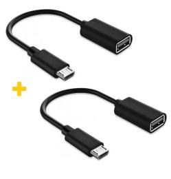 Перехідник XoKo AC-130 USB (мама) - microUSB (тато) Black 2 шт.