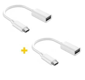 Перехідник XoKo AC-130 USB (мама) - microUSB (тато) White 2 шт.