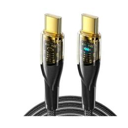 Дата-кабель Essager Interstellar Transparent Design EXCTT1-XJ01-P Type-C (тато) - Type-C (тато) 1m Black