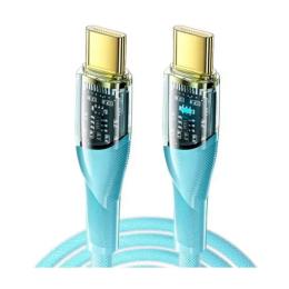 Дата-кабель Essager Interstellar Transparent Design EXCTT1-XJ03-P Type-C (тато) - Type-C (тато) 1m Blue