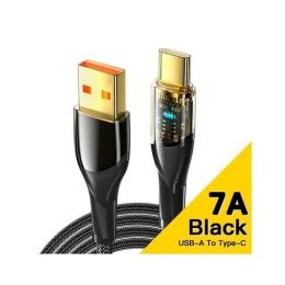 Дата-кабель Essager Interstellar Transparent Design EXCT-XJ01-P Type-A (тато) - Type-C (тато) 1m Black