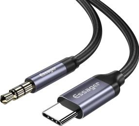 Аудіо-кабель Essager E02 Type-c (тато)  -  3.5mm (тато) Audio Cable 1m Gray (EZJE02-0G)