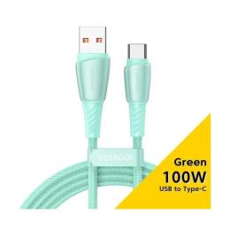 Дата-кабель Essager EXCT1-CH0 Type-A (тато) - Type-C (тато) 1m Green Rainbow 100W Fast Charging