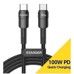 Дата-кабель Essager EXCTT1-XCA01 Type-C (тато) - Type-C (тато) 2m Black Star 100W Charging
