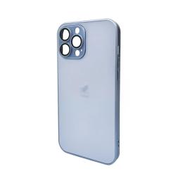 Чохол-накладка Infinity AG Glass Matt Frame Color Logo for Apple iPhone 13 Pro Max Sierra Blue