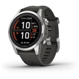 Смарт-годинник Garmin Fenix 7S Pro Solar (010-02776-00/01) Silver w. Graphite Band
