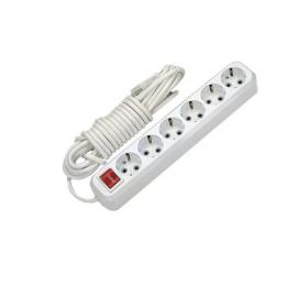 Мережевий фільтр Makel 6х5м White з заземленням та вимикачем